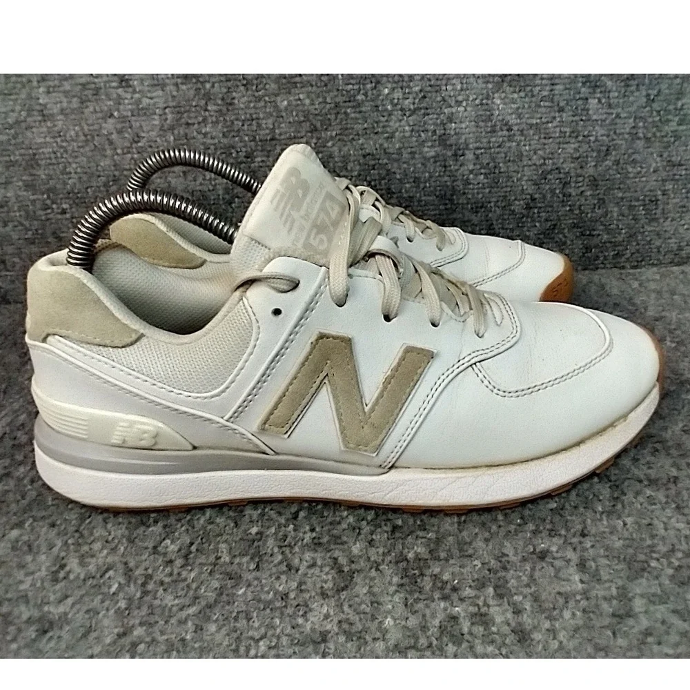 New‎ Balance 574 Golf White Tan Leather Sneakers WG574WT Womens 9 Low Top Shoes
